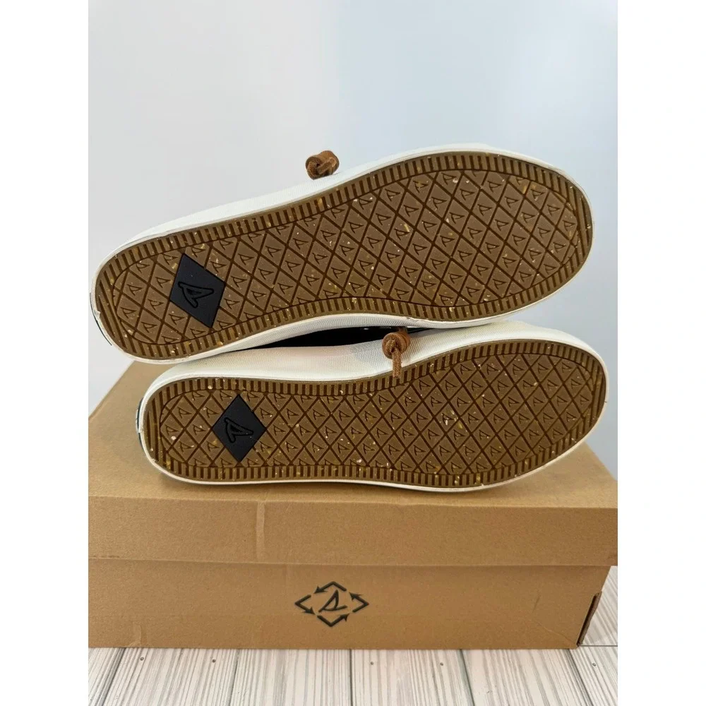 Sperry Crest High Top Seacycled Top Sider Black Canvas Sneakers Women's Size‎ 6